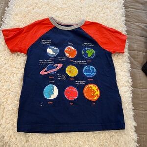 MINI BODEN BOYS SOLAR SYSTEM PLANTS SHORT SLEEVE TOP SHIRT 6 7